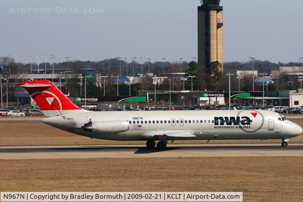 N967N, 1973 Douglas DC-9-32 C/N 47573, Taken from the overlook on the west side of the Charlotte Douglas International Airport.