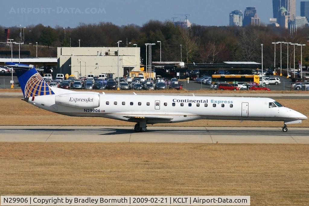 N29906, 2001 Embraer ERJ-145LR (EMB-145LR) C/N 145472, Taken from the overlook on the west side of the Charlotte Douglas International Airport.
