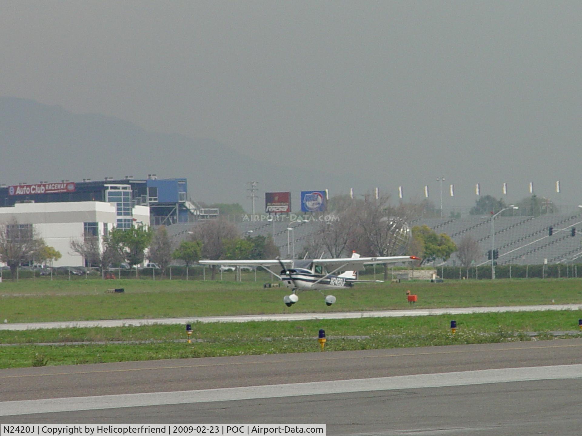 N2420J, 1966 Cessna 150G C/N 15065520, Touching down 26L at Brackett