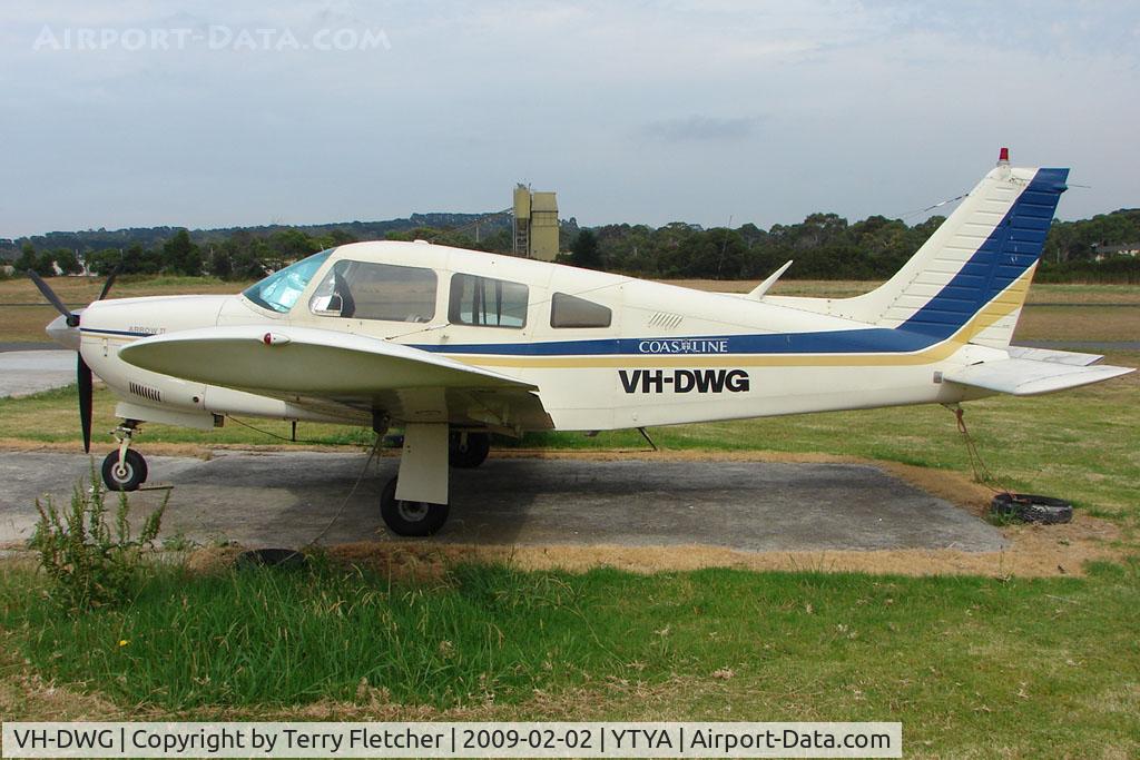 VH-DWG, 1974 Piper PA-28R-200 Cherokee Arrow II C/N 28R-7435243, Piper parked at Tyabb (Mornington Peninsula) , Victoria