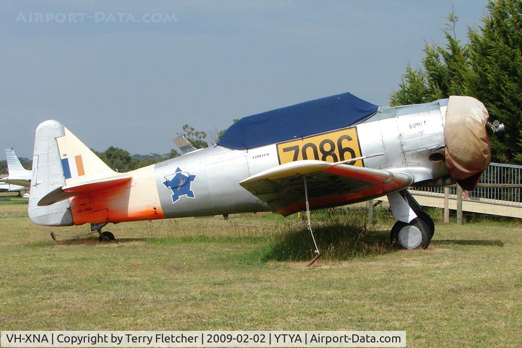 VH-XNA, 1942 North American AT-6C Harvard IIA C/N 88-9754, 1942 AT-6C Texan at Tyabb - ex USAF as 41-33274 - to RAF as EX301 before serving Italian Air Force from 1949