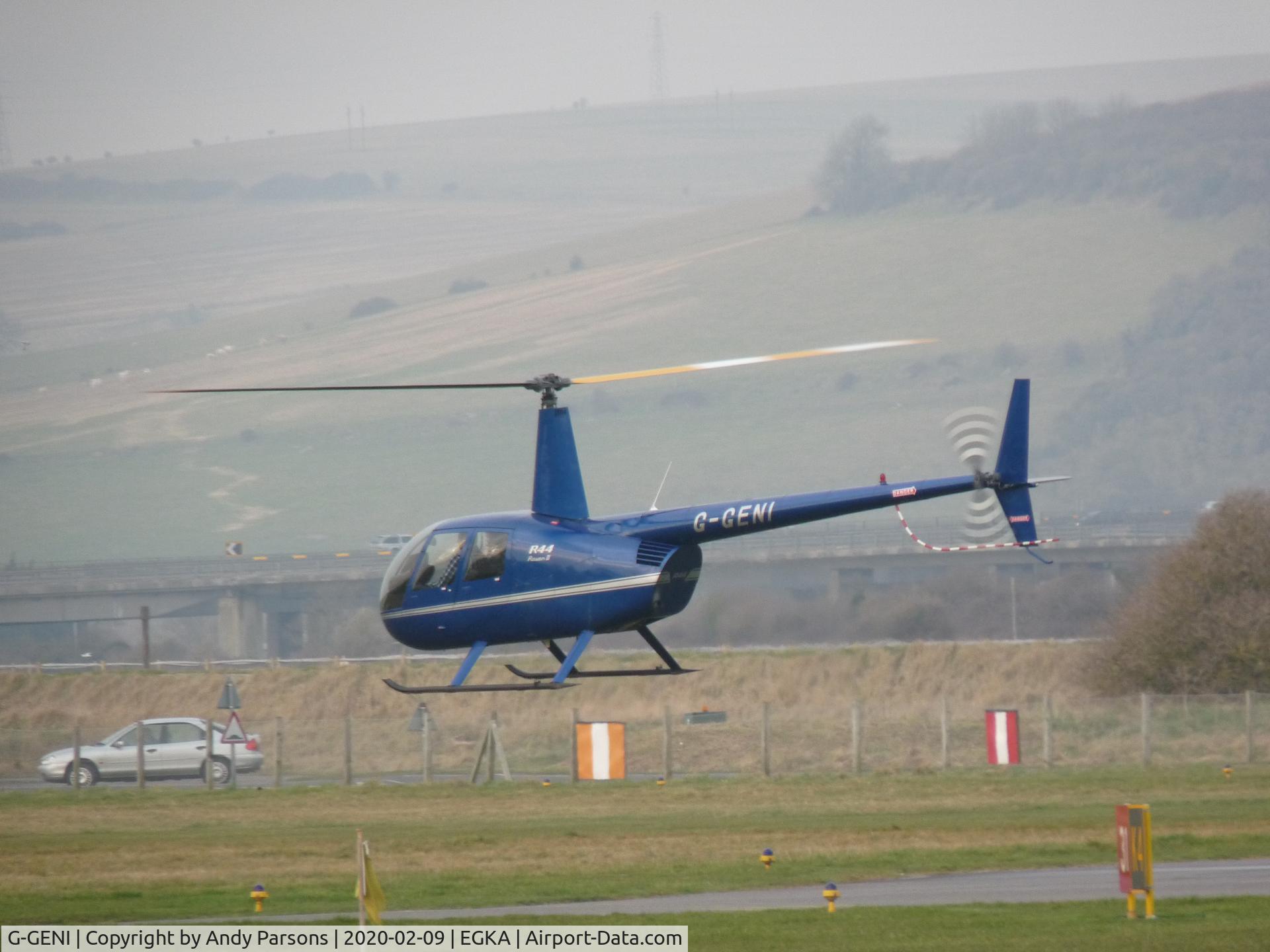 G-GENI, 2006 Robinson R44 Raven II C/N 11396, G-GENI at Shorehan