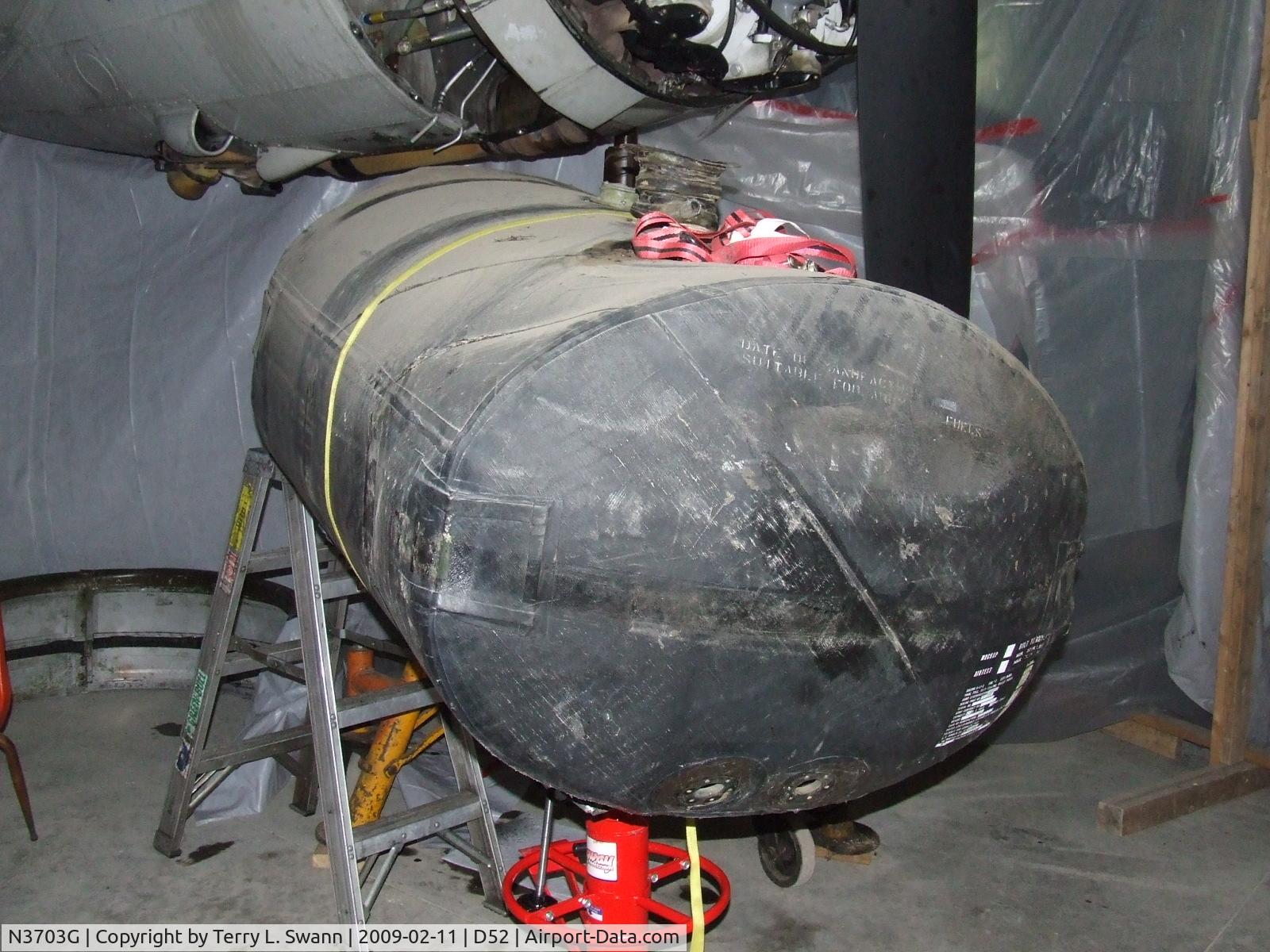 N3703G, 1945 Boeing B-17G Flying Fortress C/N 44-83546-A, One fuel tank removed for inspection of wing.