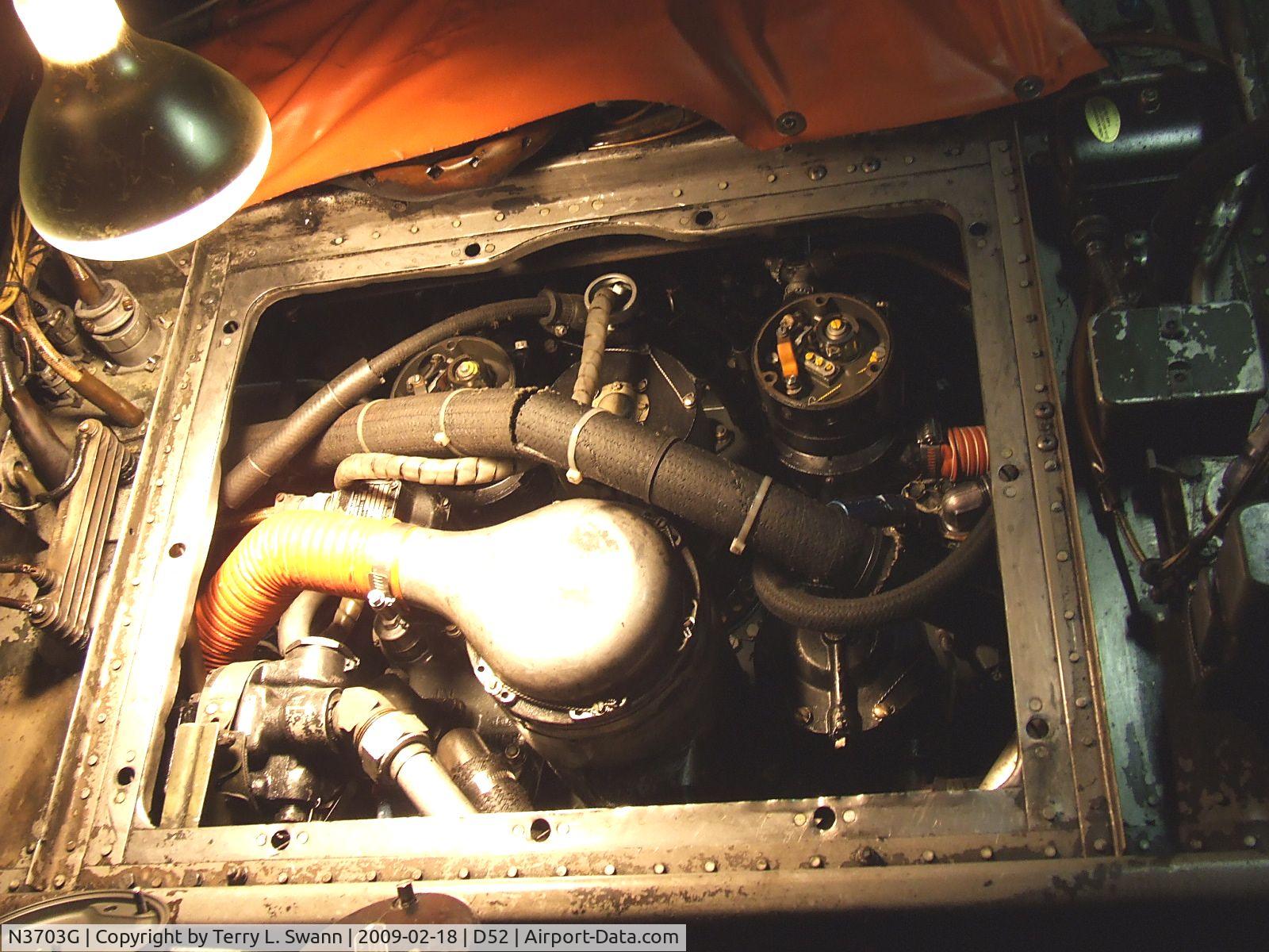 N3703G, 1945 Boeing B-17G Flying Fortress C/N 44-83546-A, Back of one engine showing electrical components.