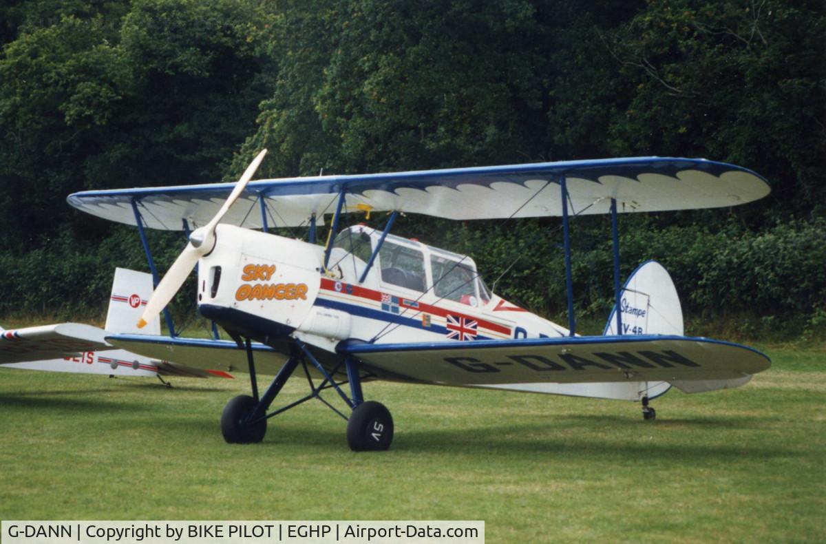 G-DANN, 1951 Stampe-Vertongen SV-4B Coupe C/N 1200, COLORFUL STAMPE WITH TIGER MOTH TYPE CANOPY 1987