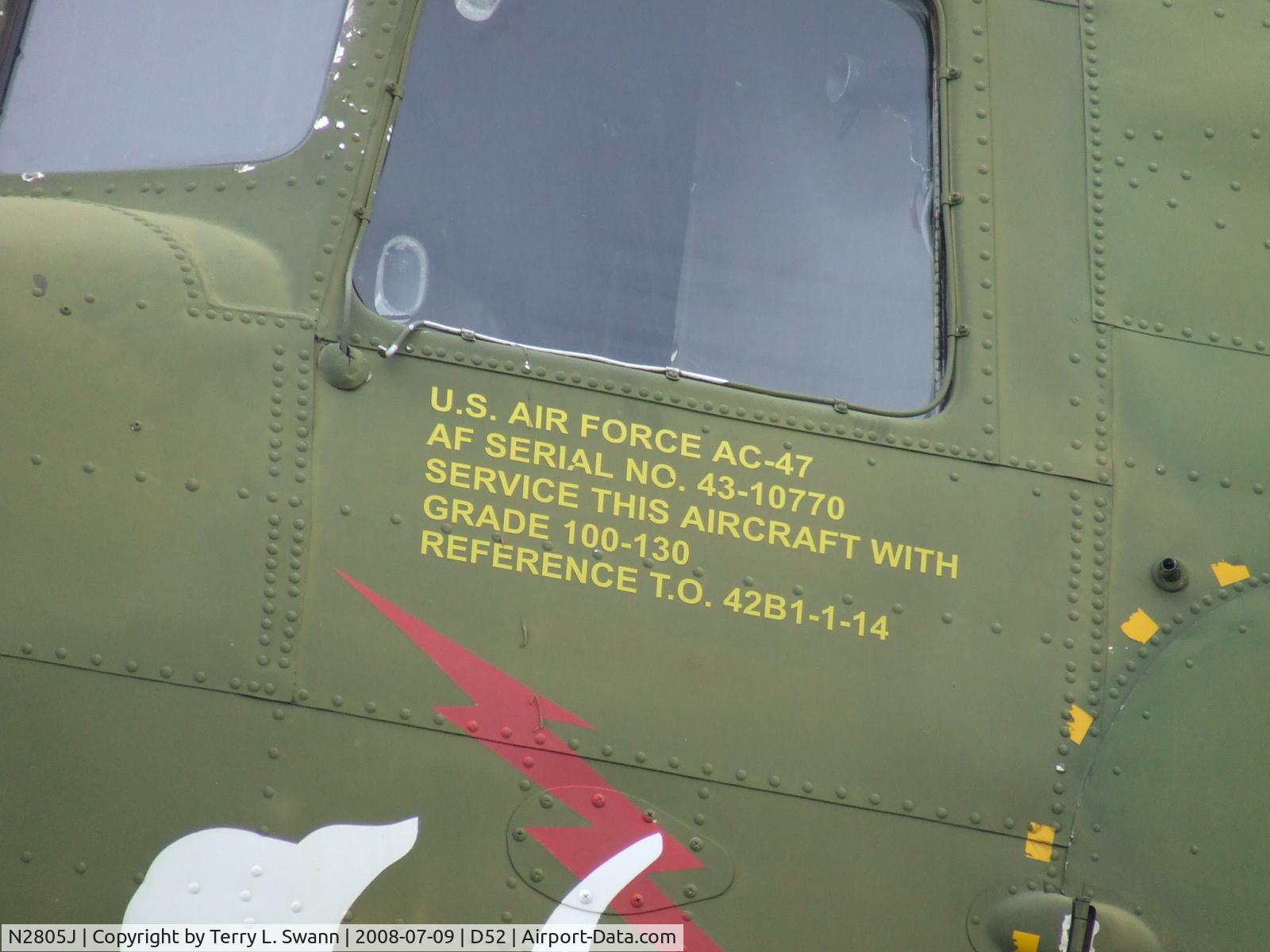 N2805J, 1944 Douglas DC3C-R-1830-90C C/N 20835, At Geneseo.