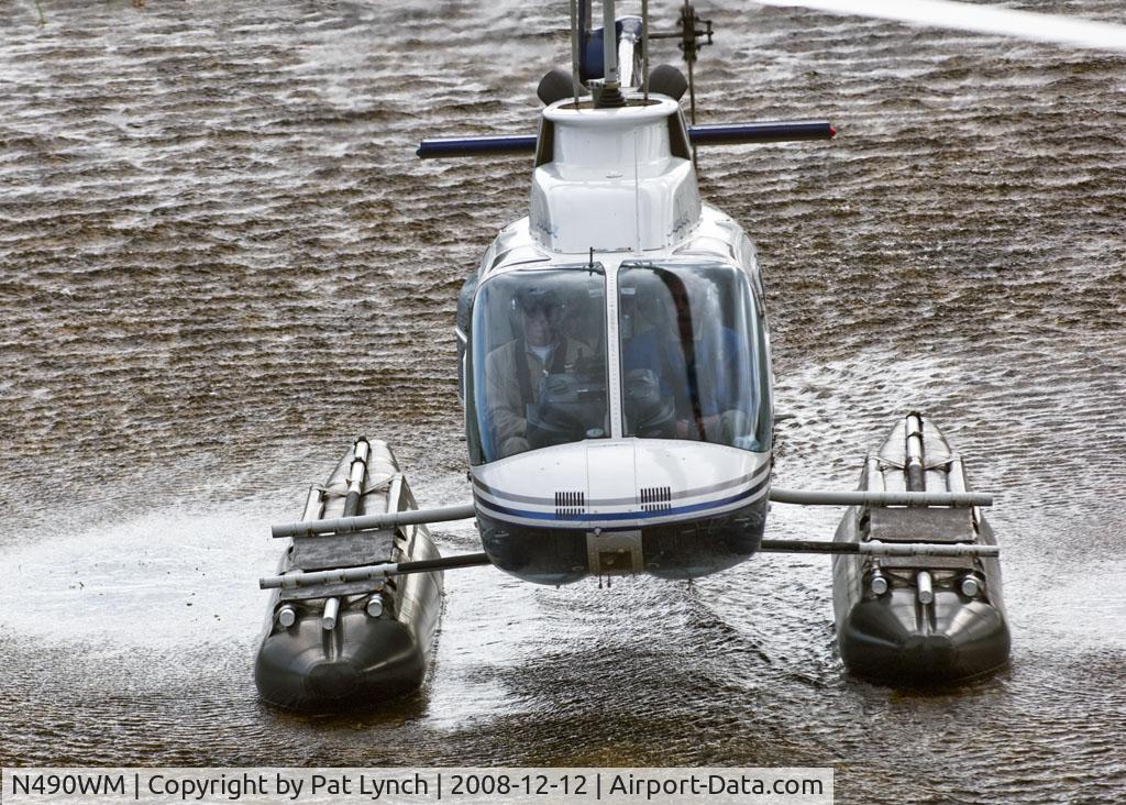 N490WM, 1995 Bell 206B JetRanger C/N 4376, Float landing