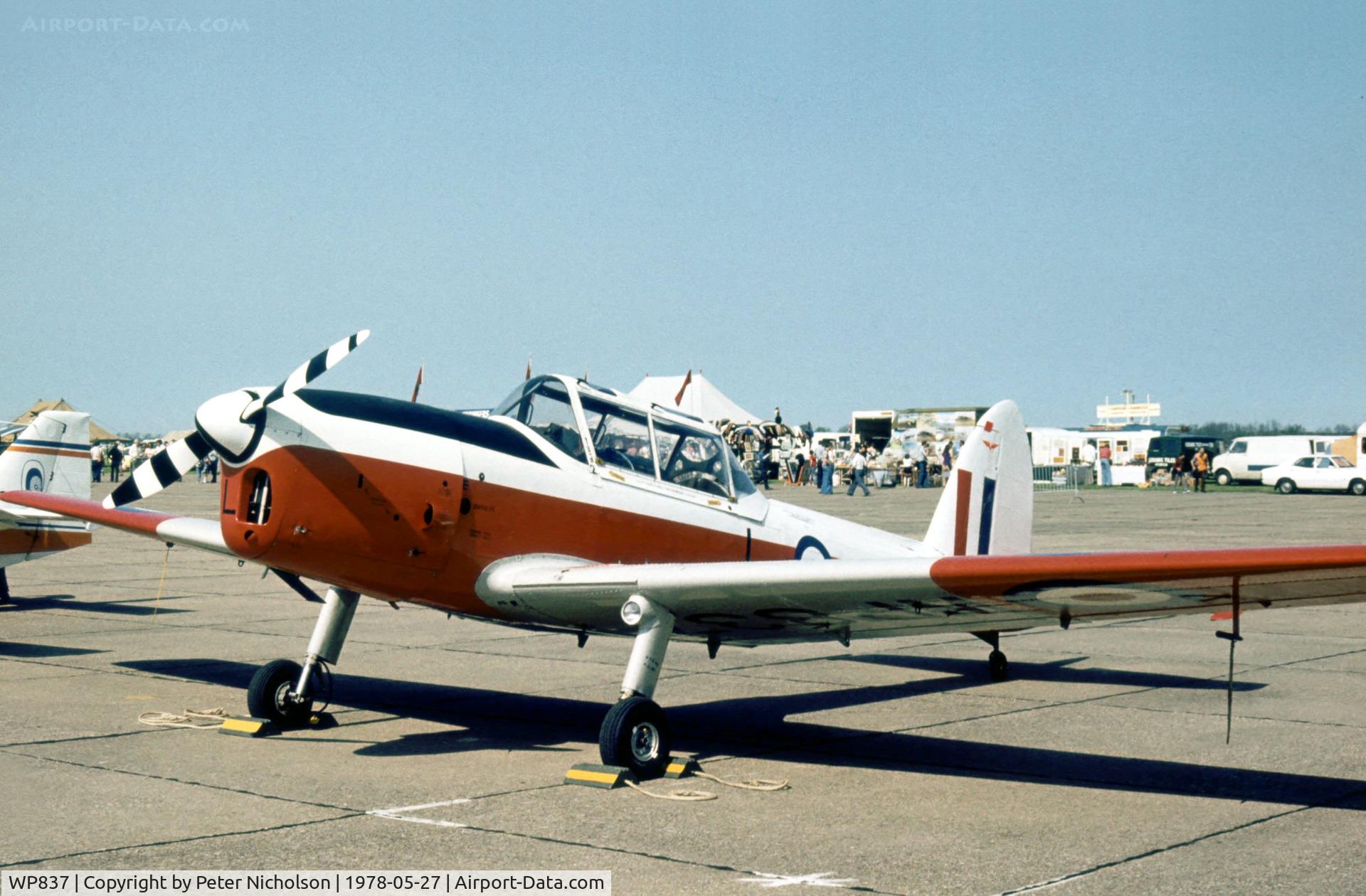 WP837, 1952 De Havilland DHC-1 Chipmunk T.10 C/N C1/0720, Chipmunk T.10 of 5 Air Experience Flight was displayed at the 1978 Bassisngbourn Air Show.