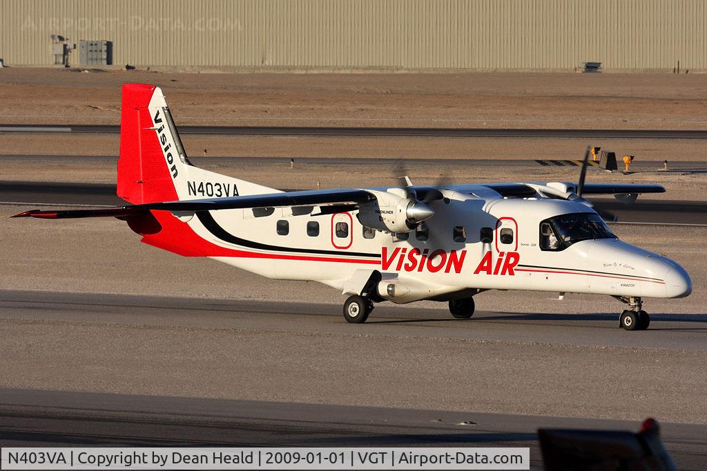 N403VA, 1990 Dornier 228-202 C/N 8171, Vision Airlines N403VA taxiing to parking after arrival.