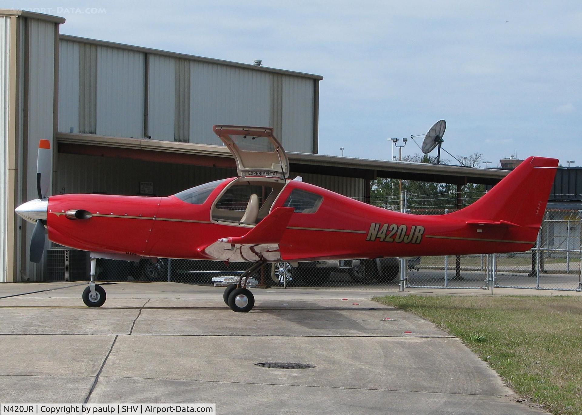 N420JR, Lancair Lancair Propjet C/N LIV-366, Parked at the Shreveport Regional airport.