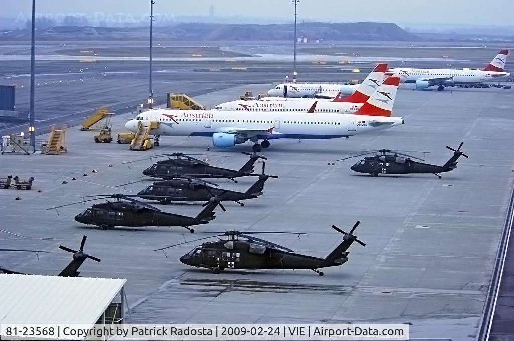 81-23568, 1981 Sikorsky UH-60A Black Hawk C/N 70289, US Army Sikorsky Black Hawk diverted to VIE d/t bad weather in LNZ