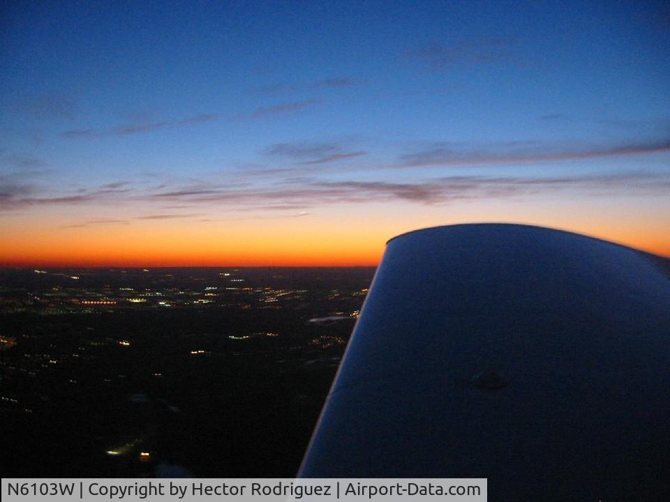 N6103W, 1964 Piper PA-28-140 Cherokee C/N 28-20117, Sunset near Atlantic City