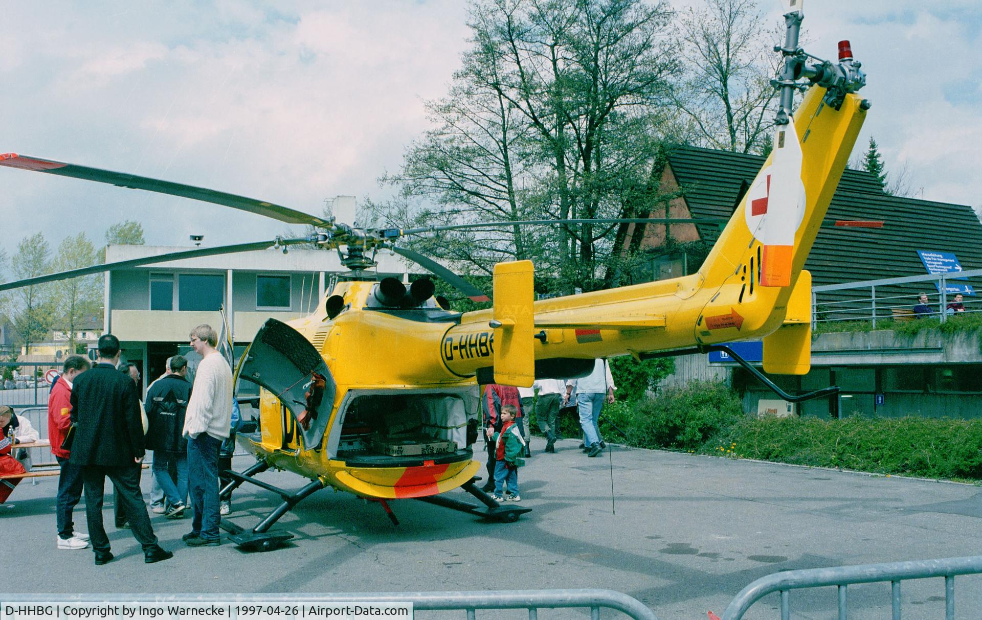 D-HHBG, MBB Bo-105S C/N S-625, MBB Bo 105S of ADAC EMS at AERO 1997, Friedrichshafen