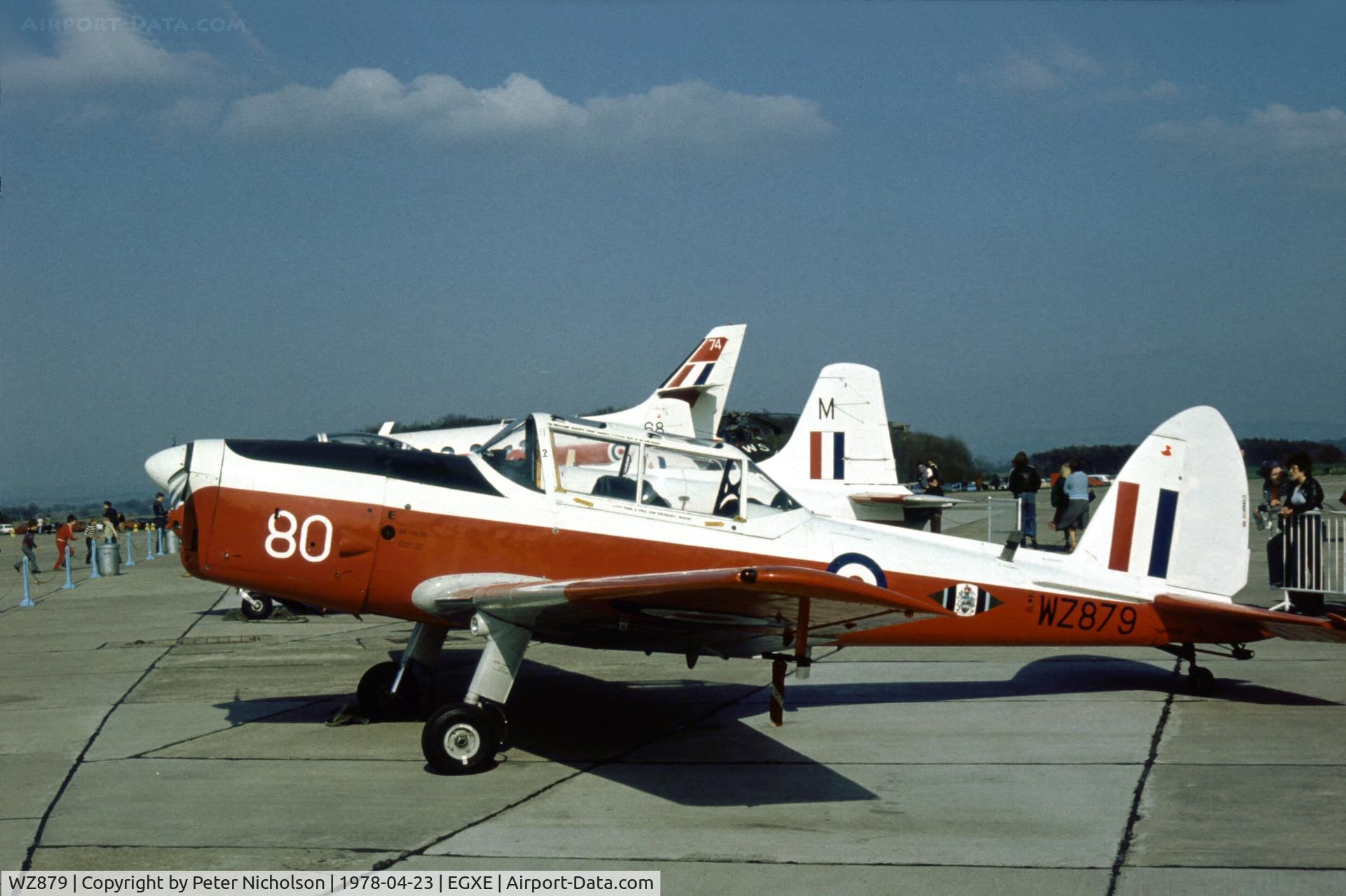 WZ879, 1953 De Havilland DHC-1 Chipmunk T.10 C/N C1/0918, Chipmunk T.10 of the Central Flying School at the 1978 RAF Leeming Air Show.