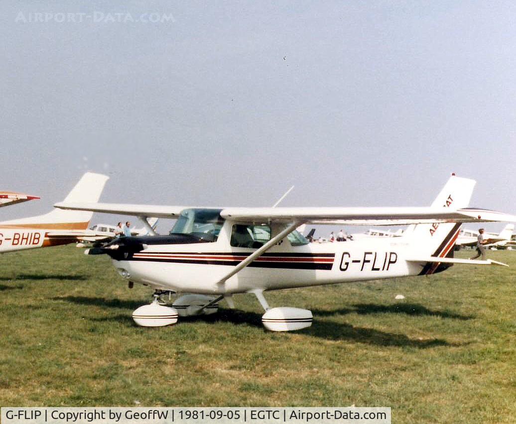 G-FLIP, 1981 Reims FA152 Aerobat C/N 0375, Cessna FA152 G-FLIP visiting the 1981 Cranfield Business and Light Aviation Exhibition