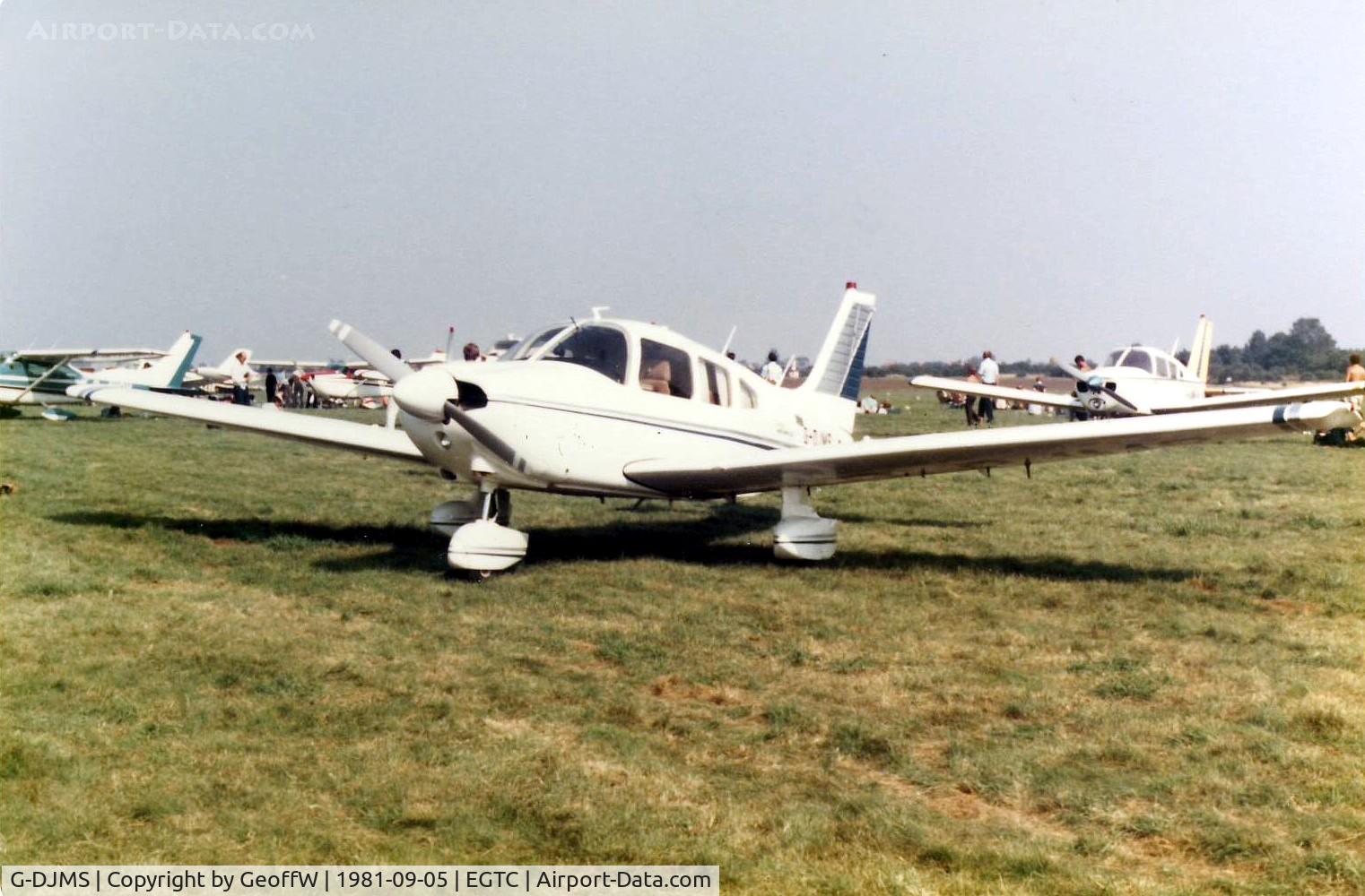 G-DJMS, 1980 Piper PA-28-181 Cherokee Archer II C/N 28-8090238, Piper PA-28 Archer 181 G-DJMS visiting the 1981 Cranfield Business and Light Aviation Exhibition