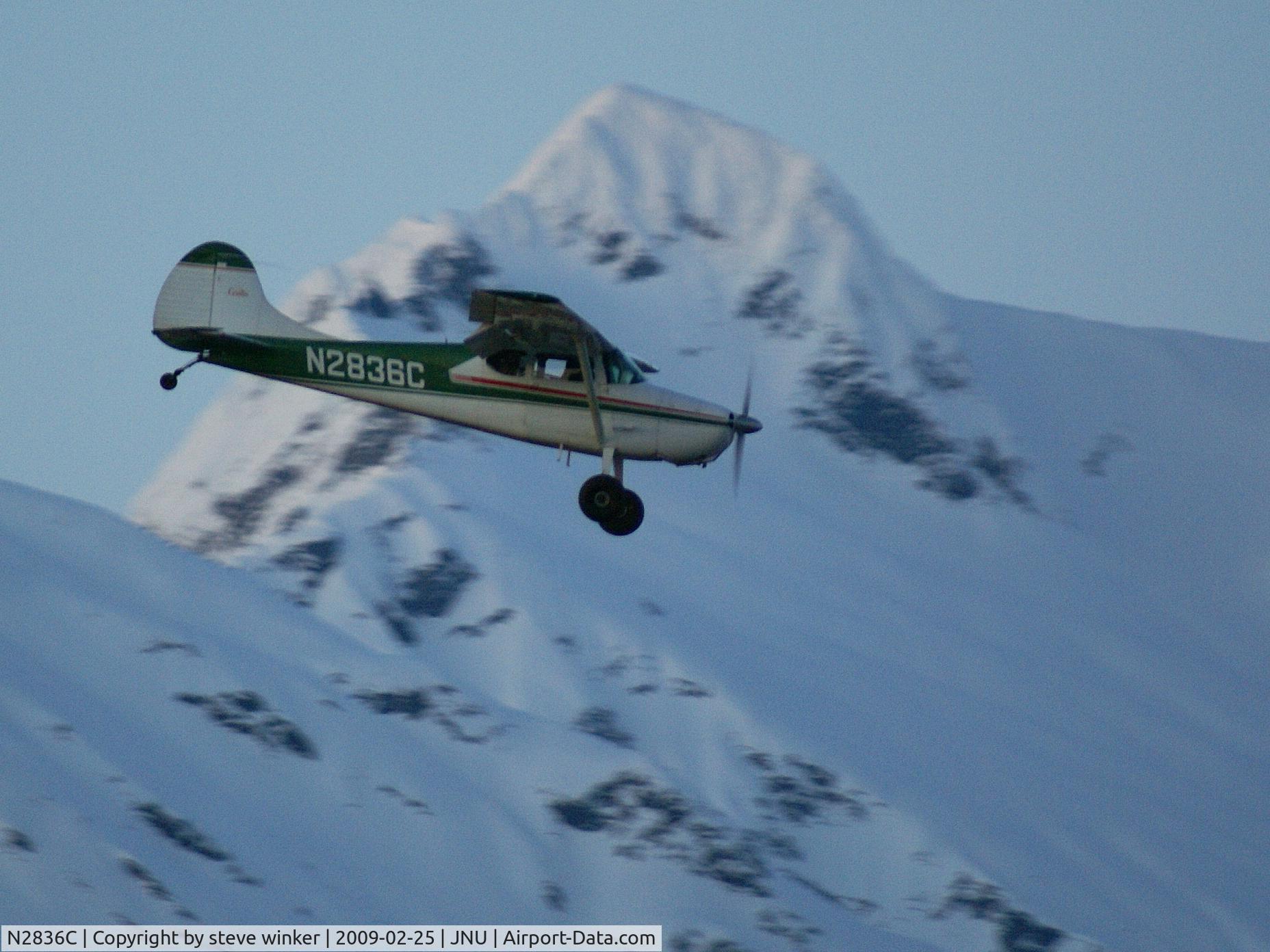 N2836C, 1954 Cessna 170B C/N 26379, Approach at Juneau Alaska