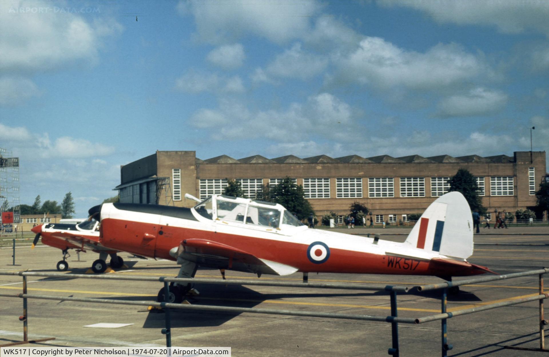 WK517, 1952 De Havilland DHC-1 Chipmunk T.10 C/N C1/0554, Chipmunk T.10 on display at the 1974 RAF Leconfield Air Show