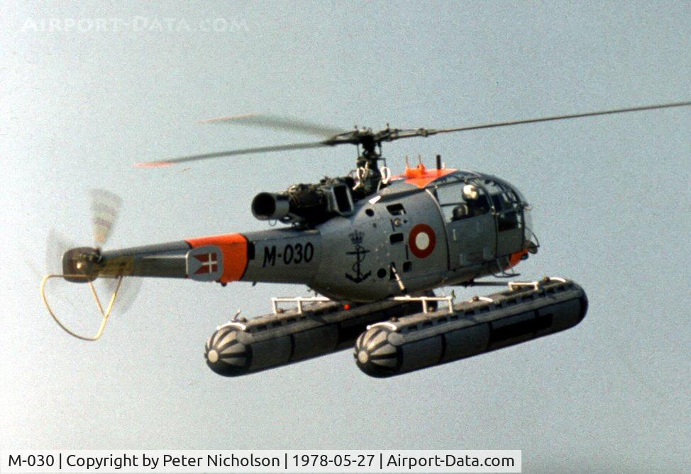 M-030, 1962 Sud SE-3160 Alouette III C/N 1030, Alouette III of Royal Danish Navy on display at the 1978 Bassingbourn Air Show