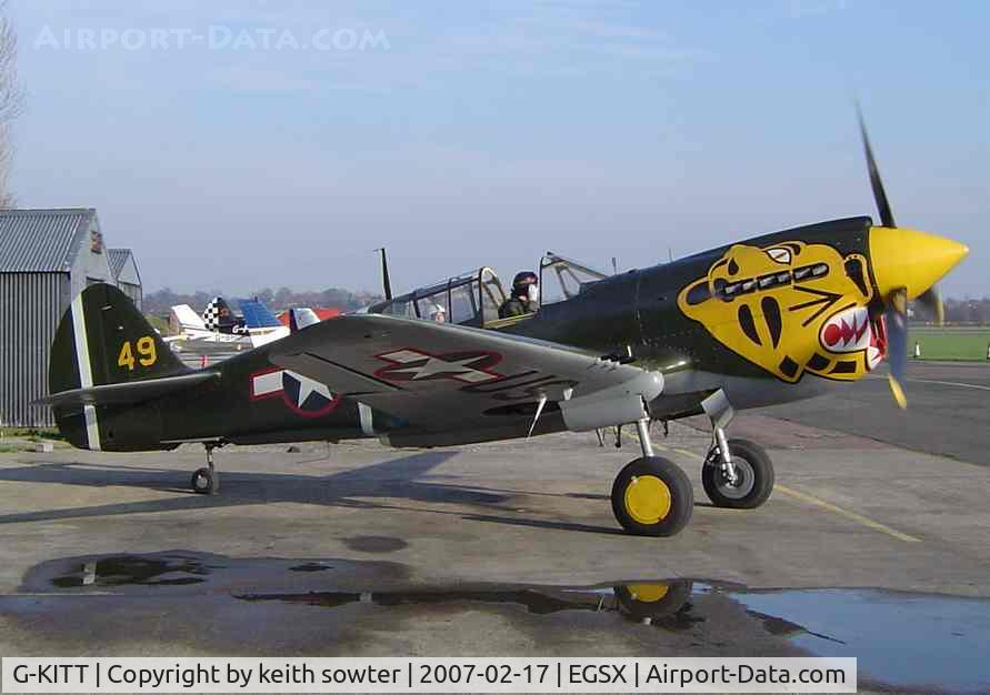 G-KITT, 1943 Curtiss P-40M Warhawk C/N 27490, Based aircraft - on start up for a local flight