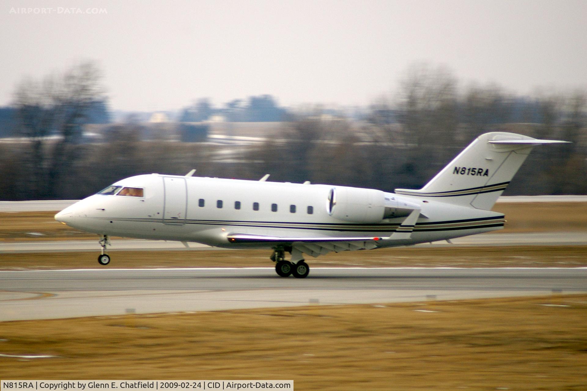 N815RA, 2001 Bombardier Challenger 604 (CL-600-2B16) C/N 5511, Departing Ruway 13 just after sunrise with overcast sky, ISO 1600