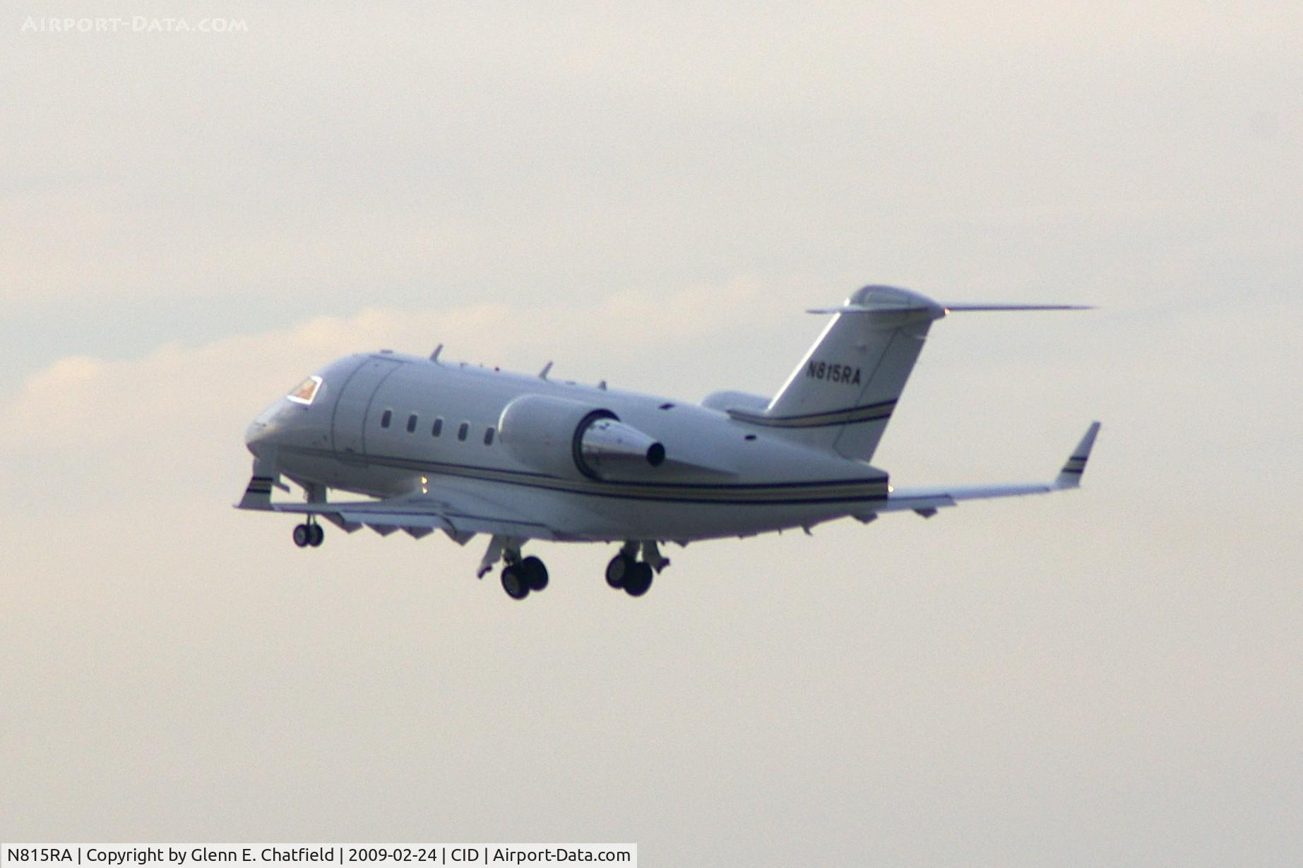 N815RA, 2001 Bombardier Challenger 604 (CL-600-2B16) C/N 5511, Departing Ruway 13 just after sunrise with overcast sky, ISO 1600