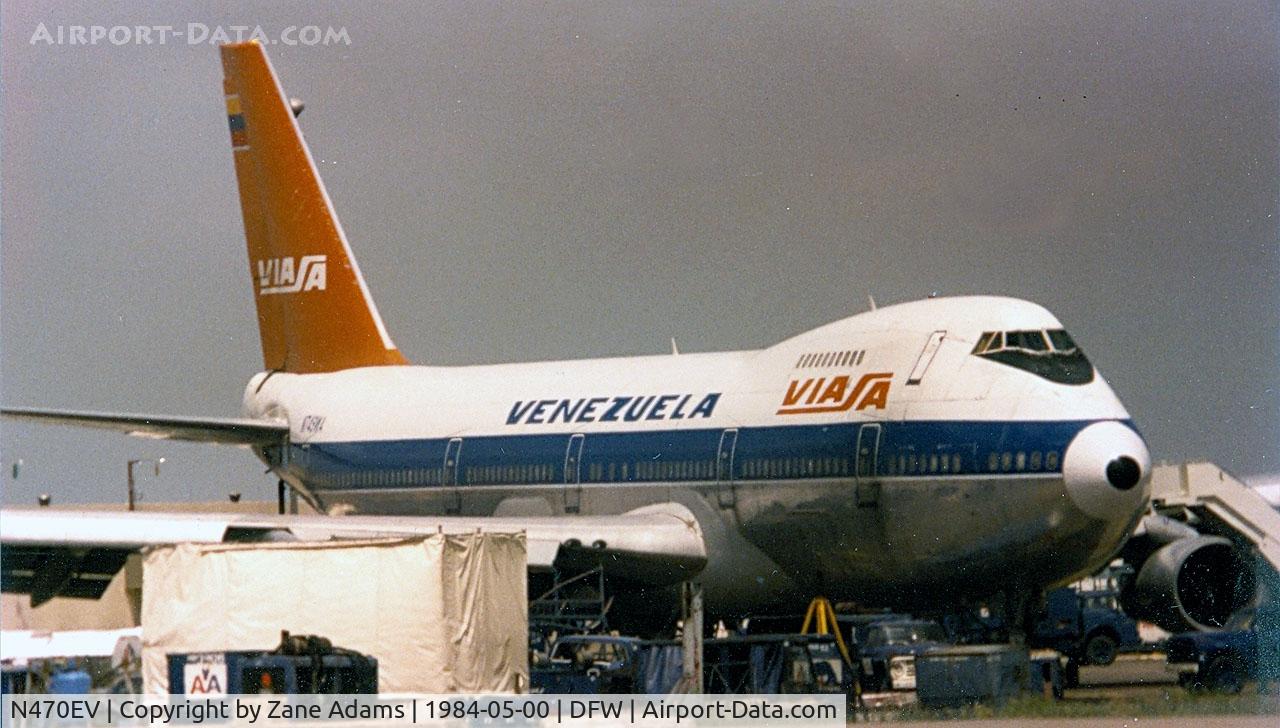 N470EV, 1974 Boeing 747-273C C/N 20653, At DFW Airport as N749WA  Ex-Korean, Braniff, Viasa, Flying Tigers - now Evergreen