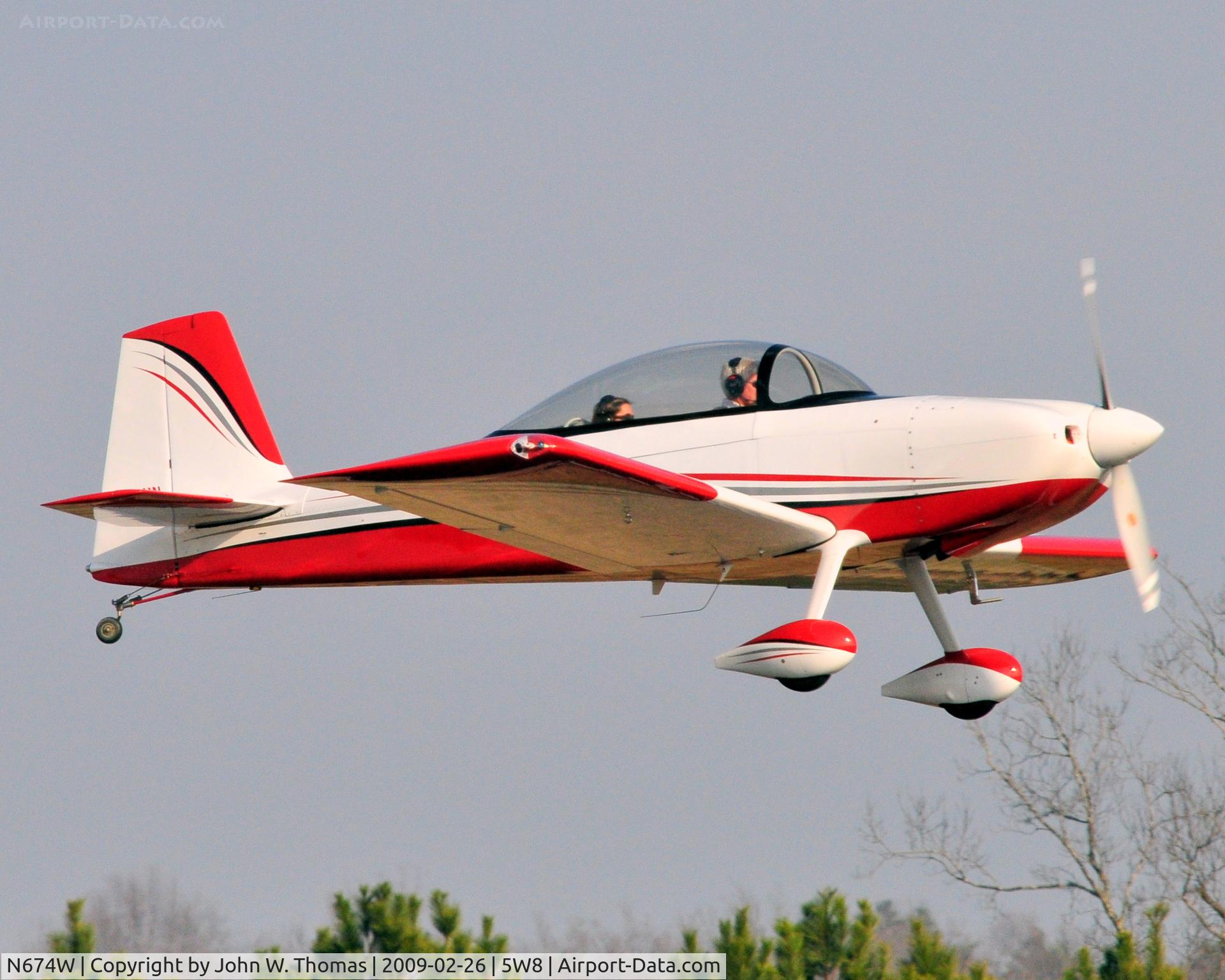N674W, 2006 Vans RV-8 C/N 81152, Touch-go- on runway 22