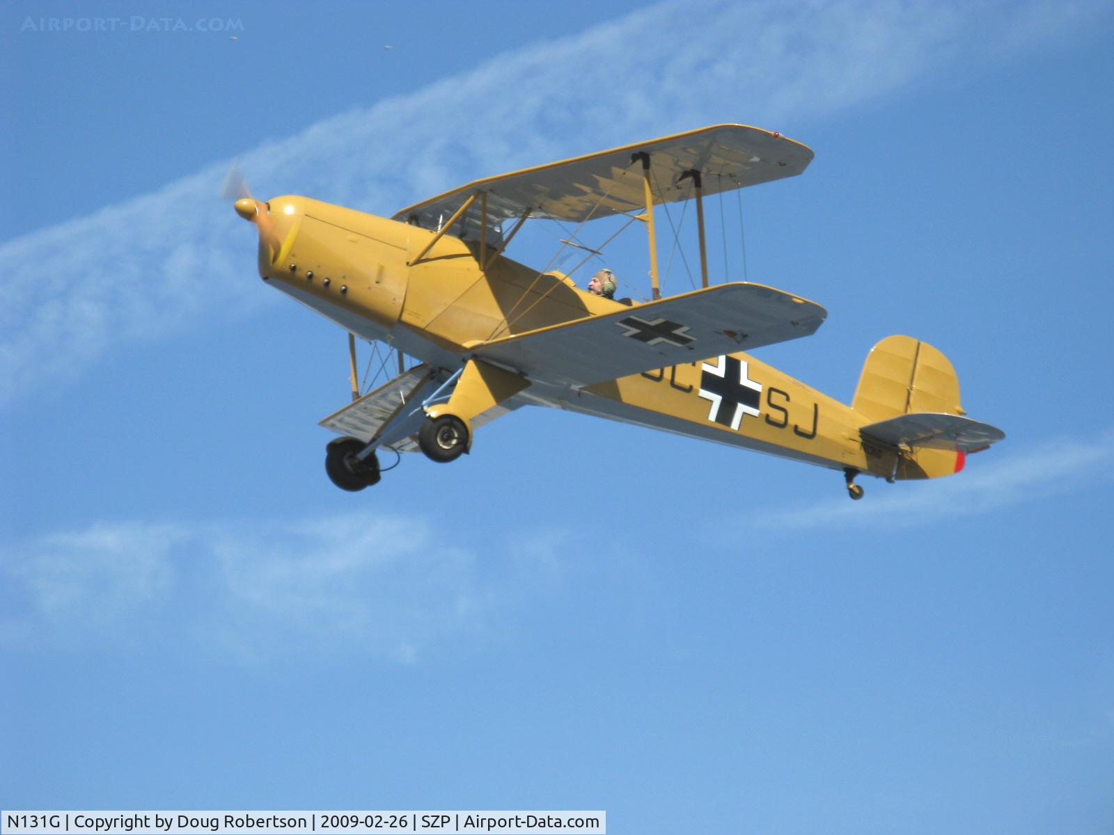 N131G, 1959 CASA 1-131 Jungmann C/N E3B-391, 1959 C.A.S.A. 1.131 Bucker JUNGMANN, LOM 332AK inverted in-line 4 cylinder 140 Hp, Takeoff climb Rwy 22
