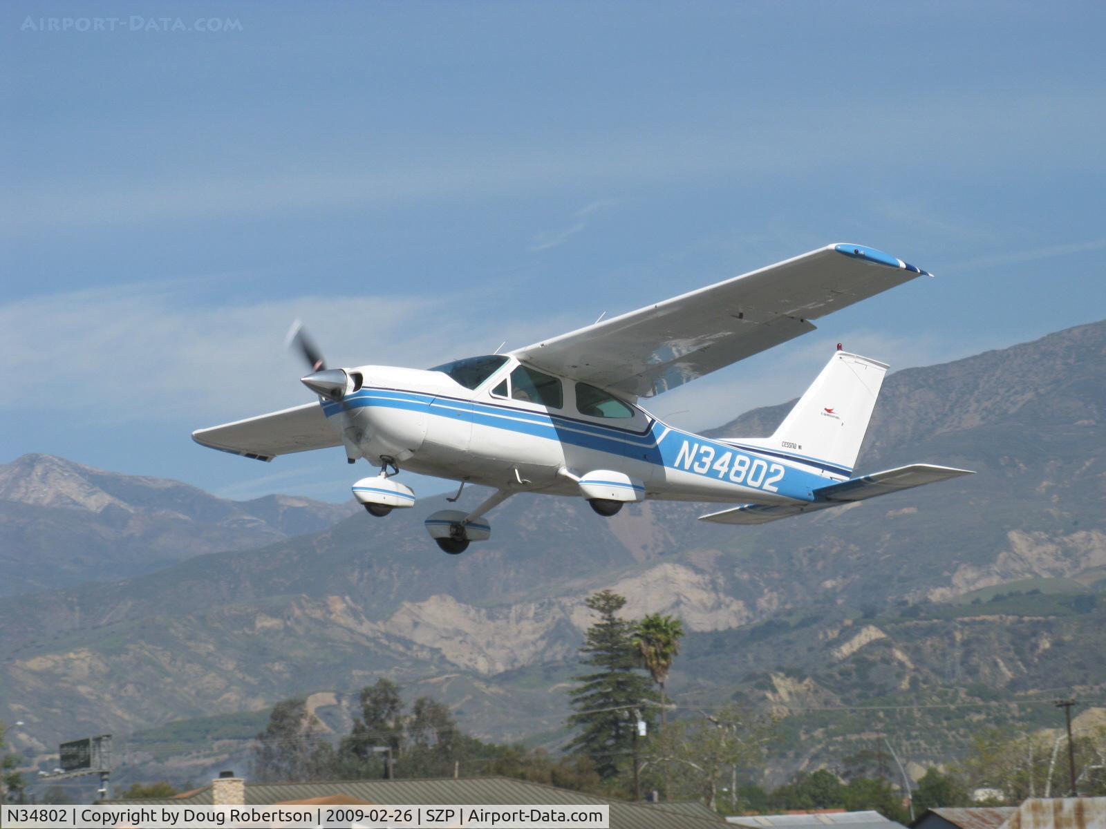 N34802, 1973 Cessna 177B Cardinal C/N 17702011, 1973 Cessna 177B CARDINAL, Lycoming O&VO-360 180 Hp, takeoff climb Rwy 22