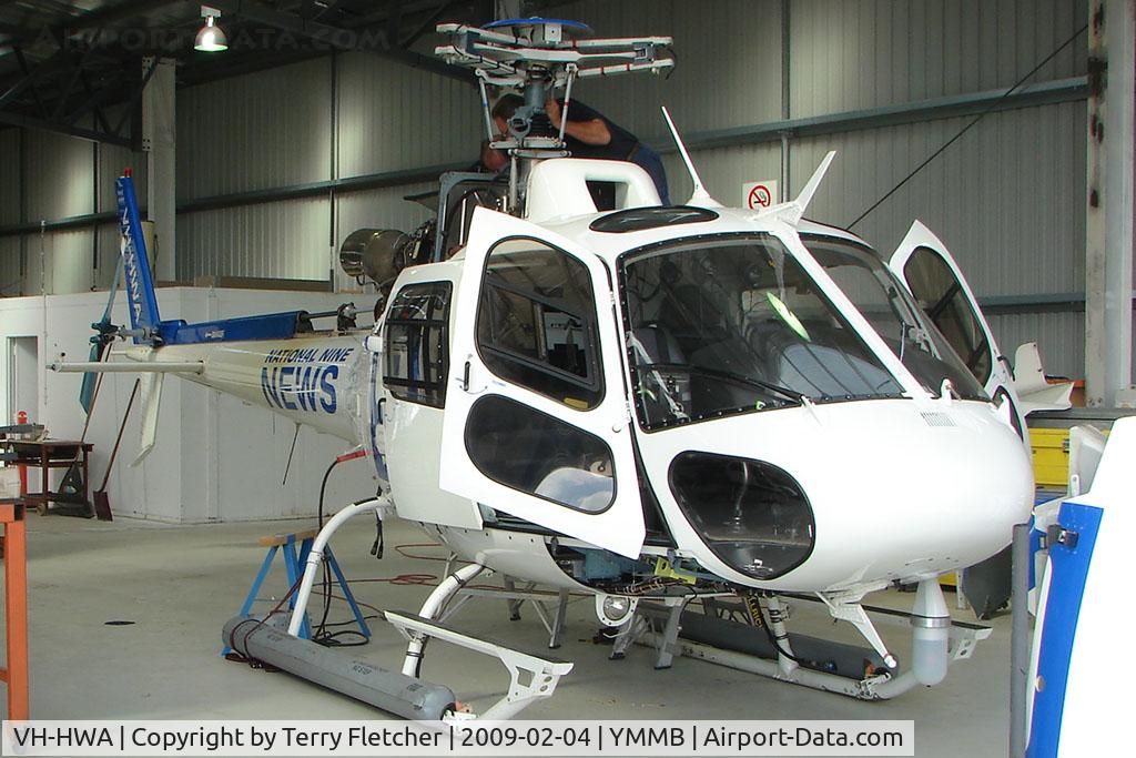 VH-HWA, Eurocopter AS-350B-3 Ecureuil Ecureuil C/N 3916, Eurocopter AS350B3 receiving Maintenance at Moorabbin