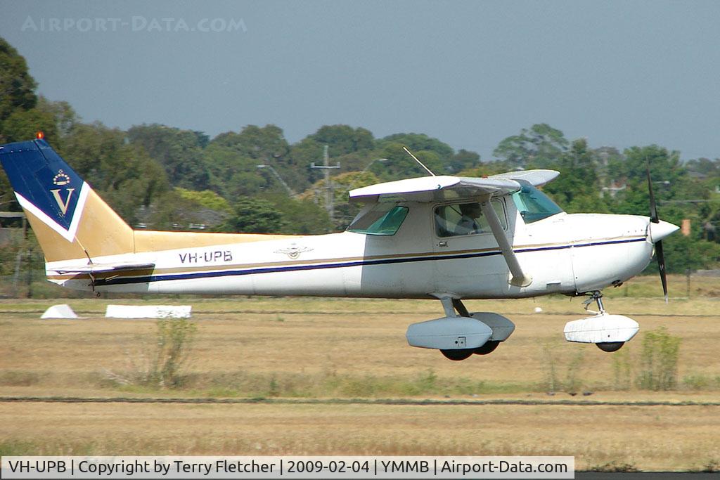 VH-UPB, 1977 Cessna 150M C/N 15079182, Cessna 150M about to touch down at Moorabbin