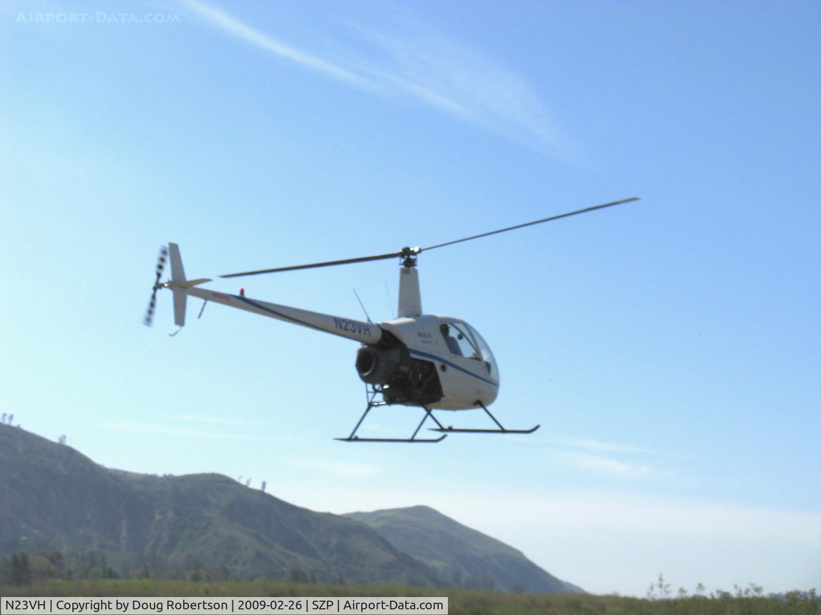 N23VH, 2004 Robinson R22 Beta C/N 3535, 2004 Robinson R22 BETA II, Lycoming O-360 derated t0 131 Hp, first approach