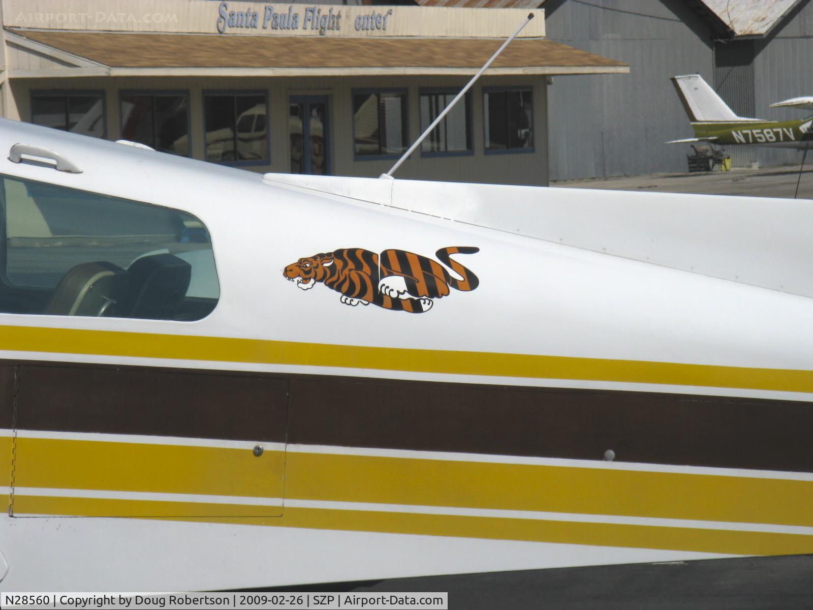 N28560, 1977 Grumman American AA-5B Tiger C/N AA5B0682, 1977 Grumman American AA-5B TIGER, Lycoming O&VO-360 180 Hp, the Tiger's logo