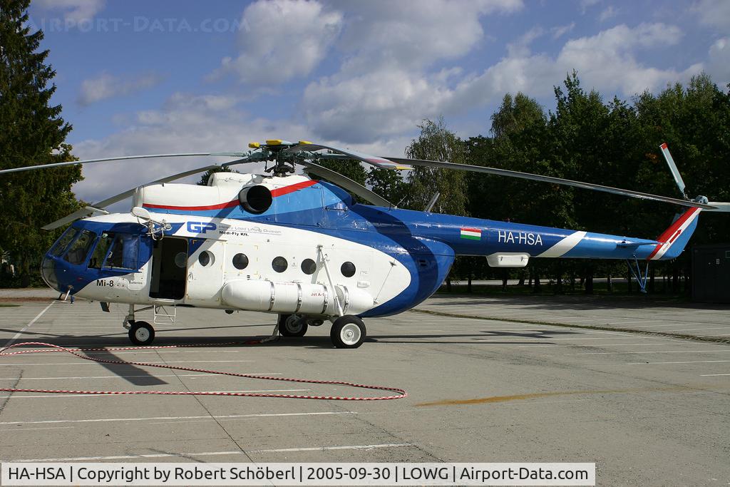 HA-HSA, 1980 Mil Mi-8T C/N 7970, At the Schwarzl Freizeitzentrum near Graz-Airport