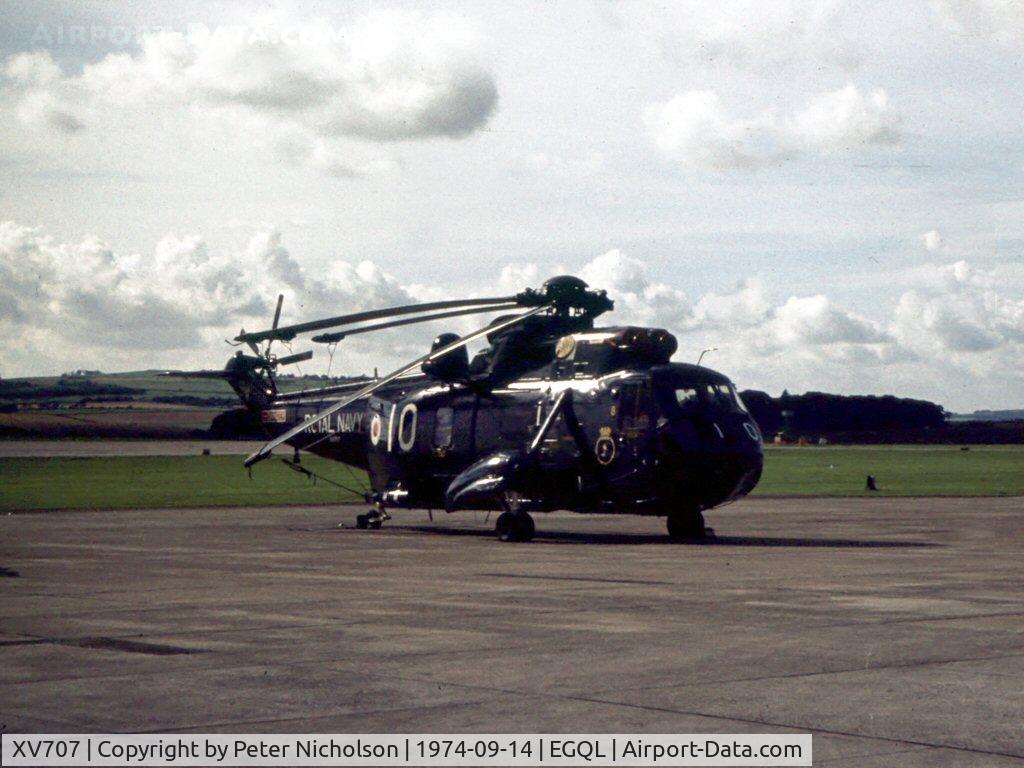 XV707, 1971 Westland Sea King ASaC.7 C/N WA678, This Sea King HAS.1 of 819 Squadron attended the 1974 RAF Leuchars Air Show.