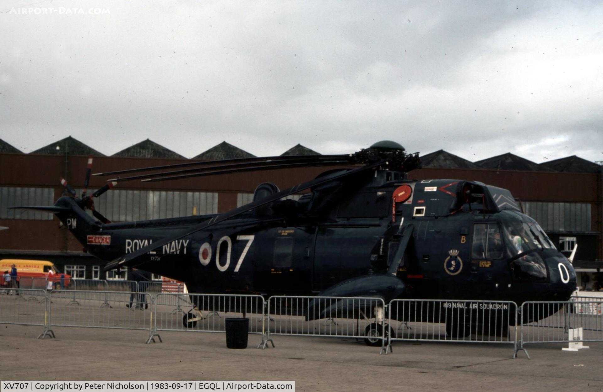 XV707, 1971 Westland Sea King ASaC.7 C/N WA678, As a Sea King HAS.2A it was present at the 1983 RAF Leuchars Air Show.