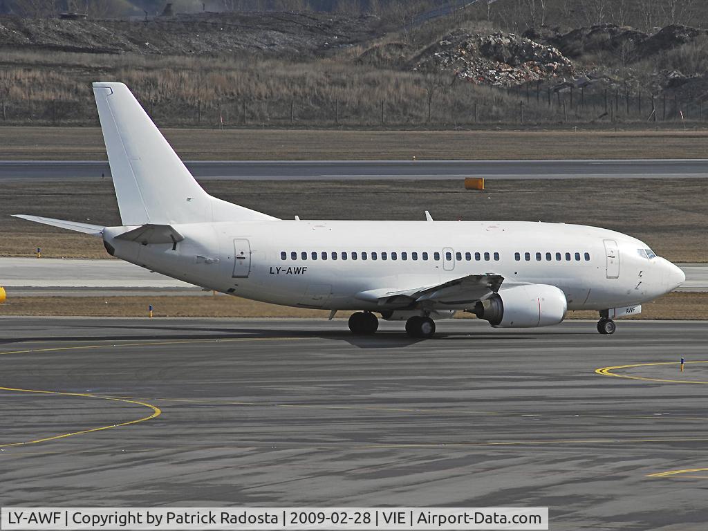 LY-AWF, 1993 Boeing 737-522 C/N 26707, Ex flyLAL Aircraft now operating in white c/s for SkyEurpe ex Vienna and Bratislava