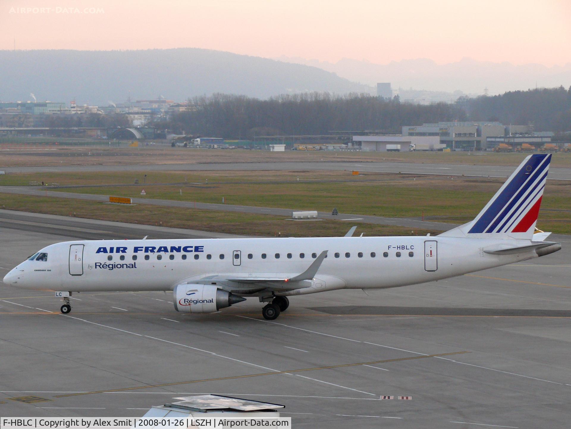 F-HBLC, 2007 Embraer 190AR (ERJ-190-100IGW) C/N 19000080, Embraer ERJ190 F-HBLC Air France by Regional