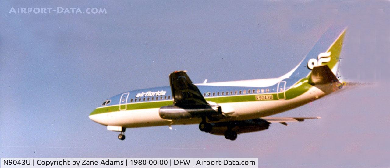 N9043U, 1969 Boeing 737-222 C/N 19549, Air Florida 737 Landing at DFW seen registered as N9043U - former United Airlines and Pan AM