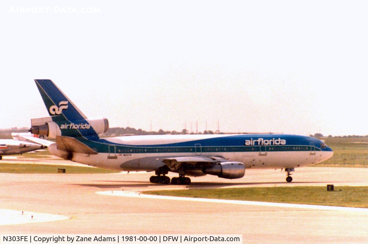 N303FE, 1973 McDonnell Douglas MD-10-30F C/N 46802, Seen as Air Florida DC-10 at DFW Airport. This aircraft currently flies for FedEx