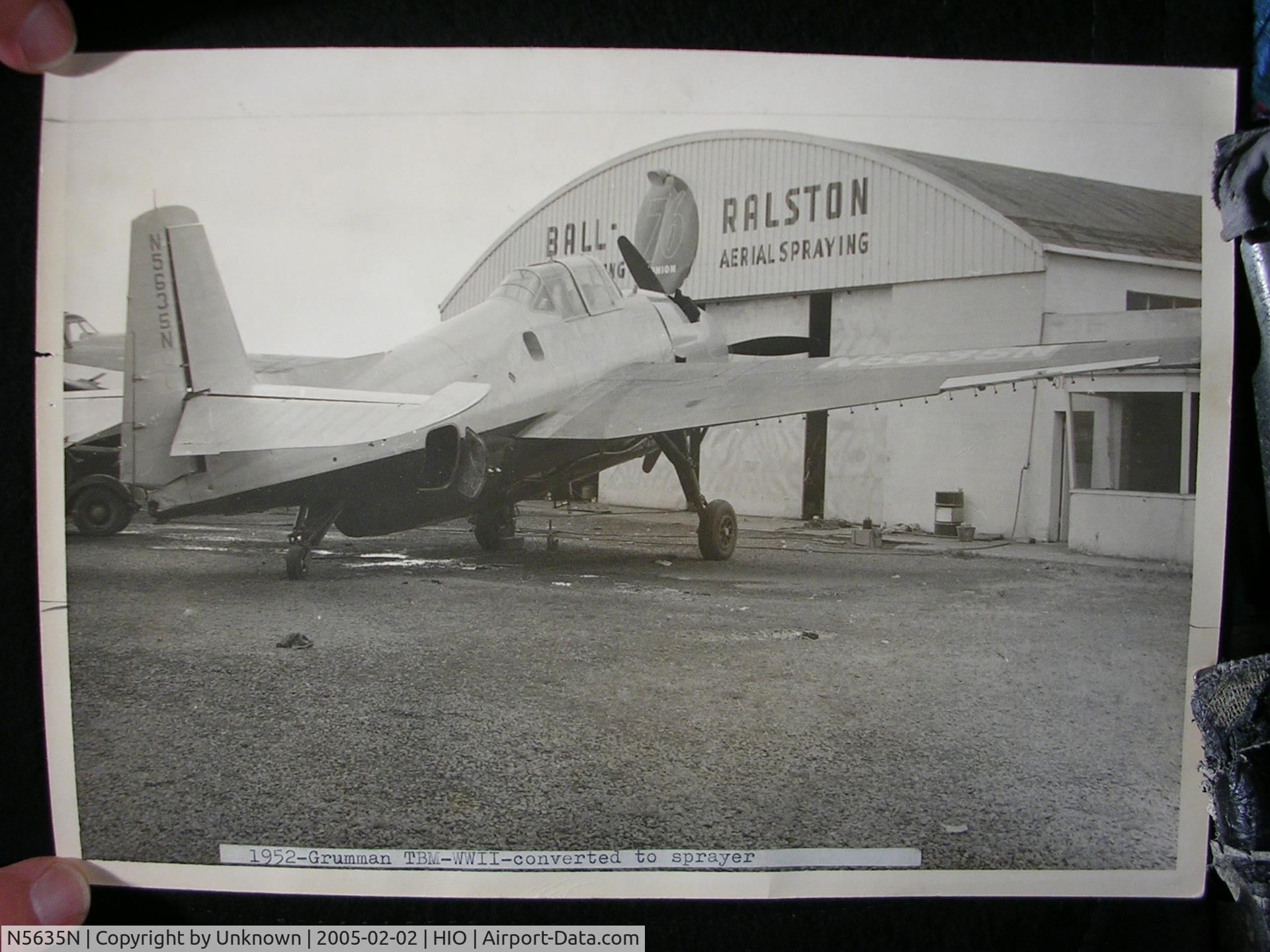 N5635N, Grumman TBM-1C C/N A20-260, Here's 5635N in 1951.  Then it was a TBM-3