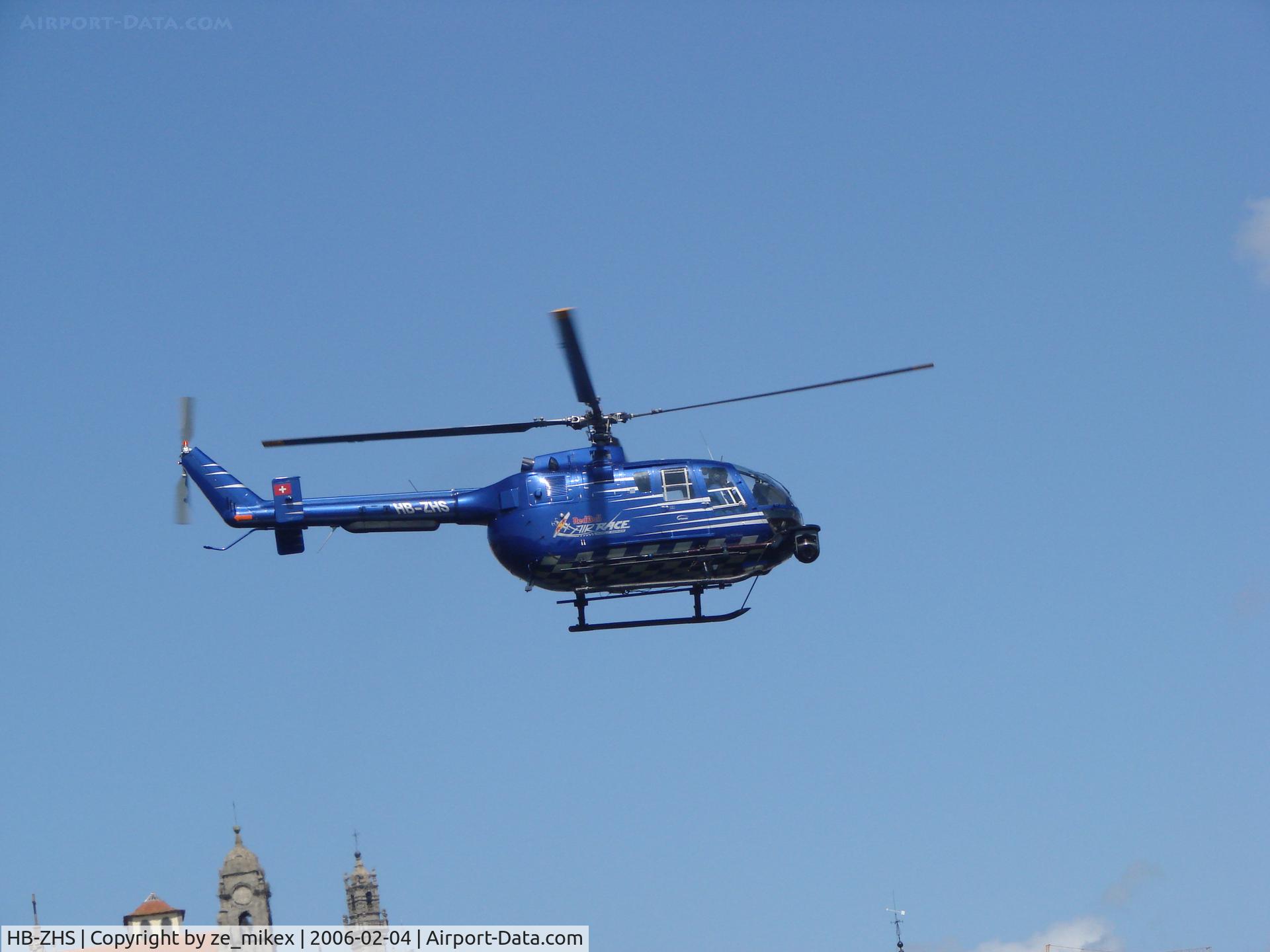 HB-ZHS, 1982 Eurocopter Bo-105CBS-4 C/N S-606, Red bull filming helicopter at Porto