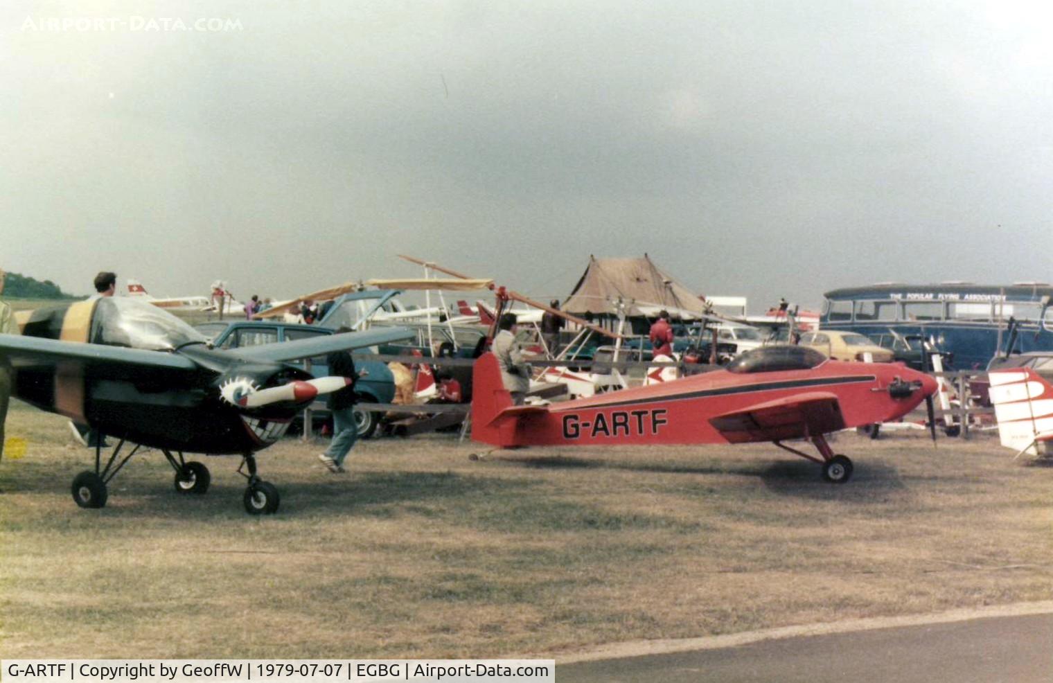 G-ARTF, 1961 Rollason Druine D.31 Turbulent C/N PFA 161, Druine D.31 Turbulent G-ARTF at the Leicester PFA Rally 1979