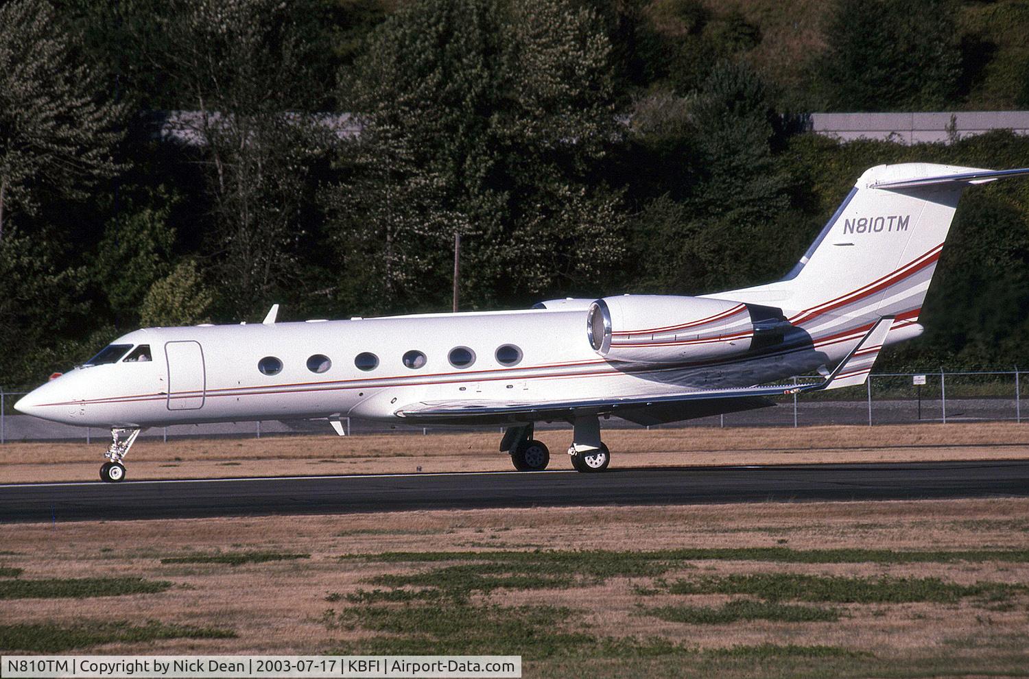 N810TM, 2002 Gulfstream Aerospace Gulfstream IV-SP C/N 1483, KBFI