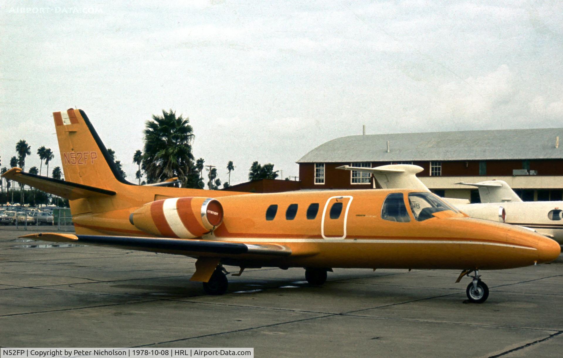 N52FP, 1972 Cessna 500 Citation I C/N 500-0052, This Citation was a visitor to Harlingen during the 1978 Confederate Air Force Airshow.