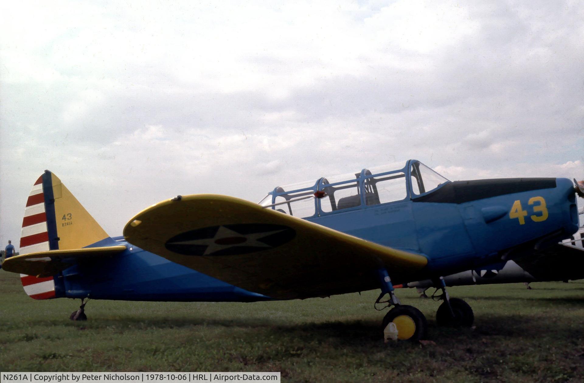 N261A, 1943 Fairchild M-62A C/N T43-4383, This civilian version of the PT-26A Cornell of the Confederate Air Force was displayed at their 1978 Airshow.
