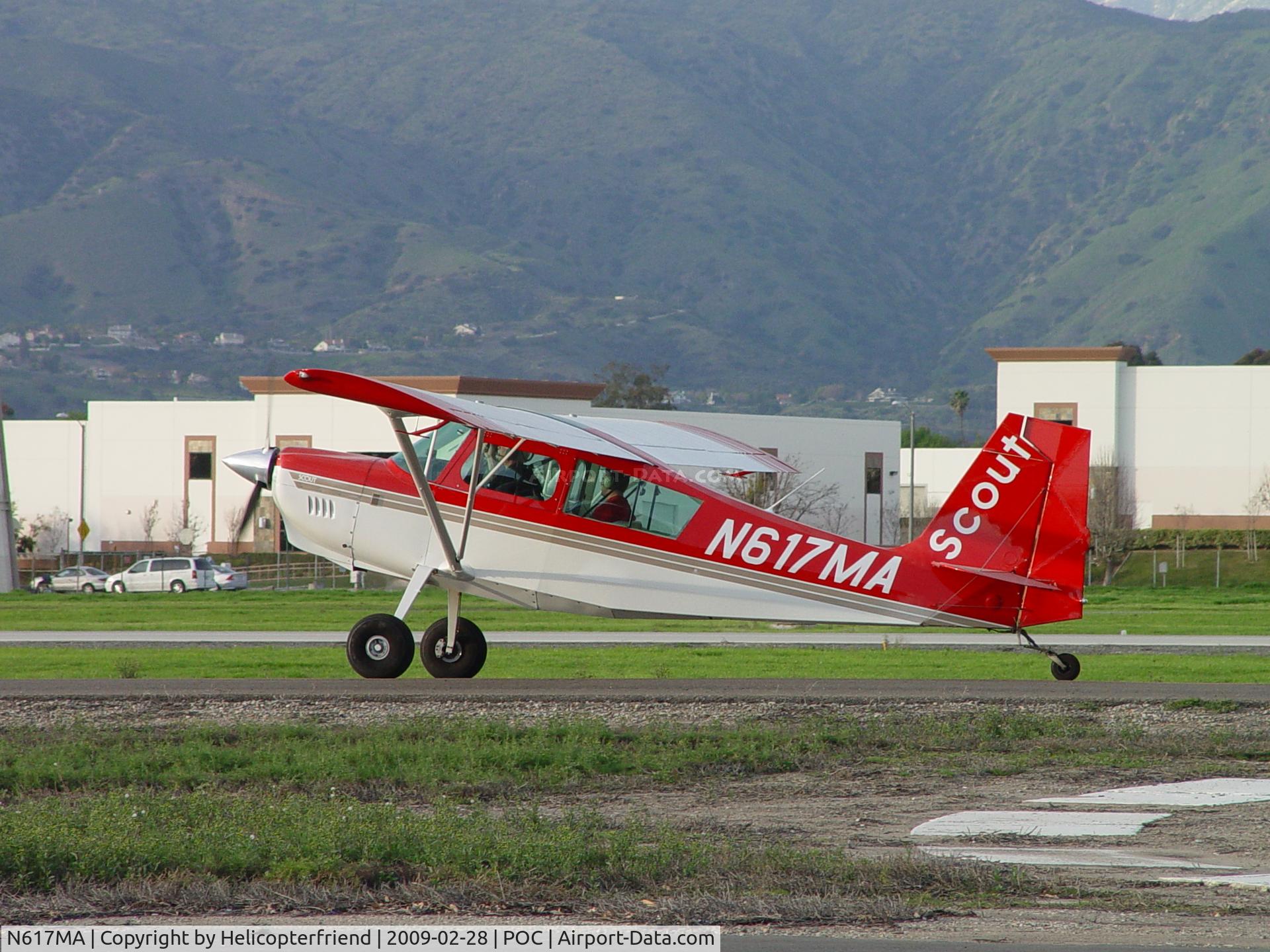 N617MA, 2003 American Champion 8GCBC Scout C/N 444-2003, Taxiing to transient parking at Brackett