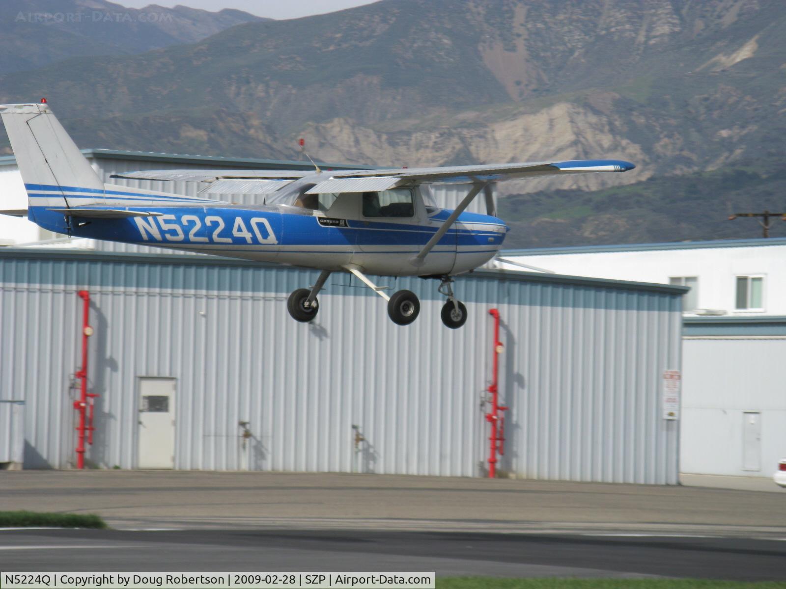 N5224Q, 1971 Cessna 150L C/N 15073124, 1971 CESSNA 150L, Continental O-200 100 Hp, landing Rwy 04