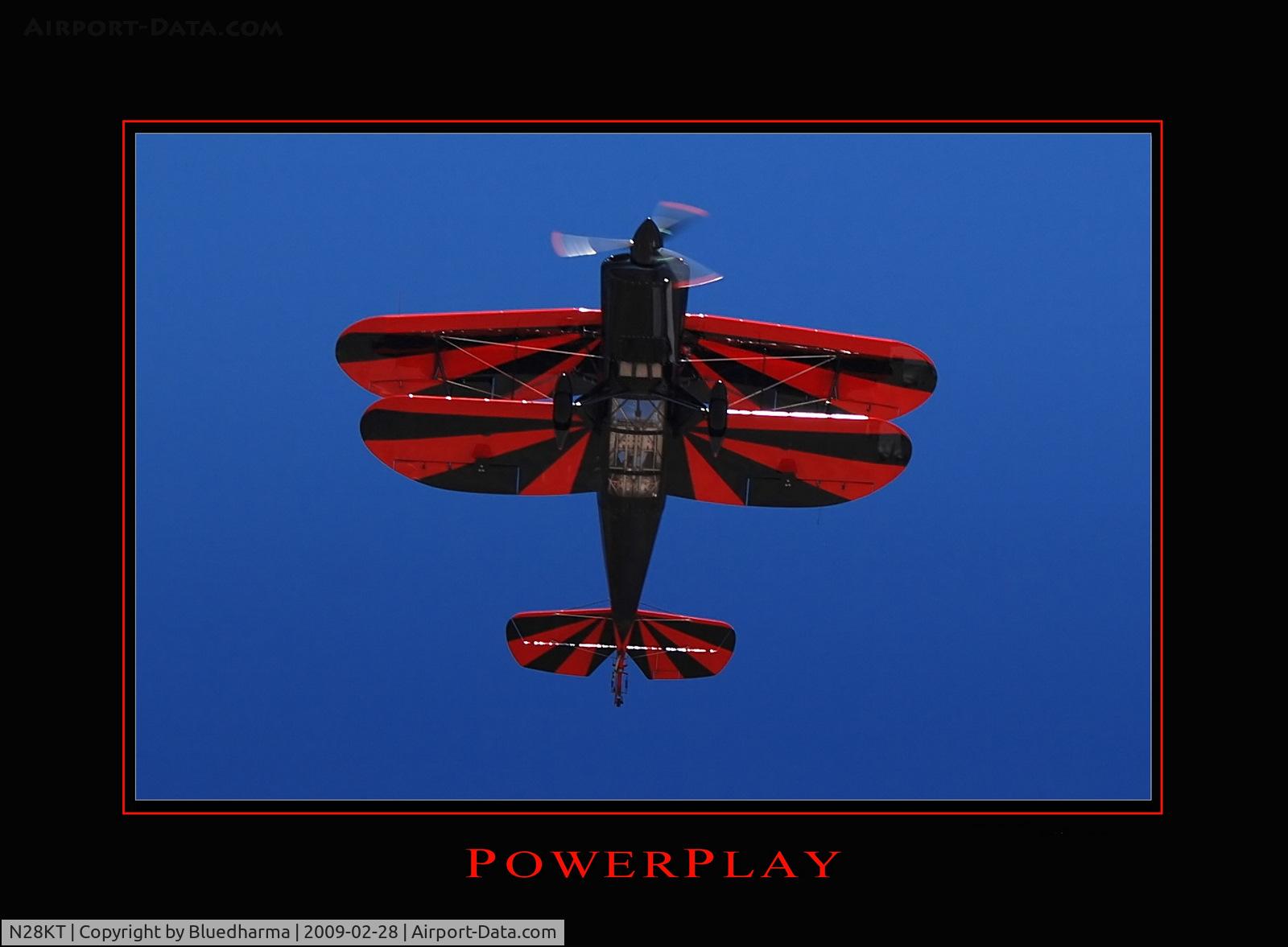 N28KT, 2005 Stolp SA-750 Acroduster Too C/N 0028, Power Play flys over head on route to APA.